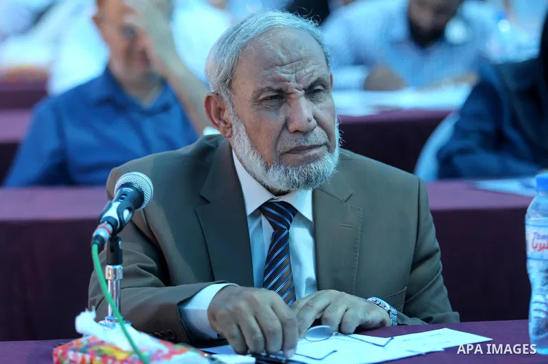 Members of the Palestinian legislative council attend a meeting on the occasion of the 25th anniversary of the Oslo accords, in the southern of Gaza strip on September 12, 2018. Photo by Ashraf Amra