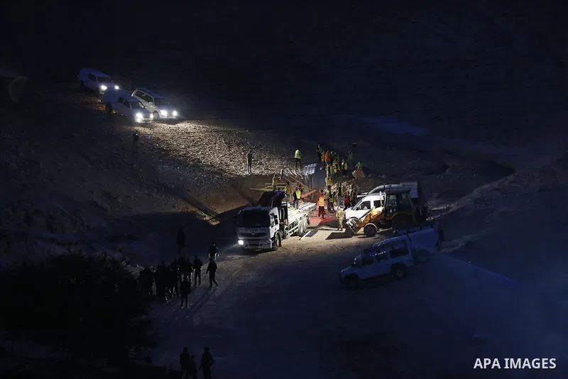 Shacks which were erected by Palestinian activists to protest against Israel's plan to demolish the Palestinian Bedouin village of Khan al-Ahmar, are removed by the Israeli army, in Khan al-Ahmar, in the occupied West Ba...