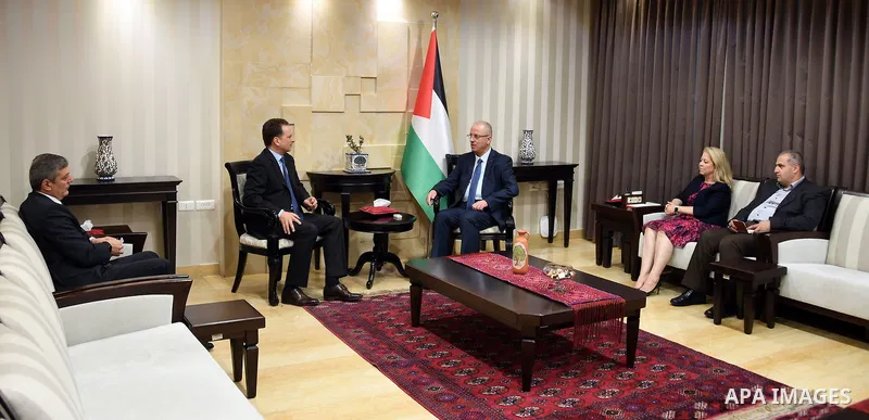 Palestinian Prime Minister, Rami Hamdallah, meets with Commissioner-General of the UN Relief and Works Agency (UNRWA) Pierre Krahenbuhl in the West Bank city of Ramallah on September 13, 2018. Photo by Prime Minister Off...