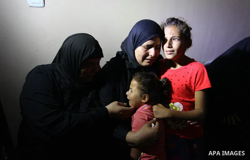 Relatives of Palestinian Mohamed Abu Nagy who was shot dead by Israeli troops during a demonstration against Israeli blockade on Gaza Strip, at the Erez crossing with Israel mourn during his funeral in Jabalia in the nor...