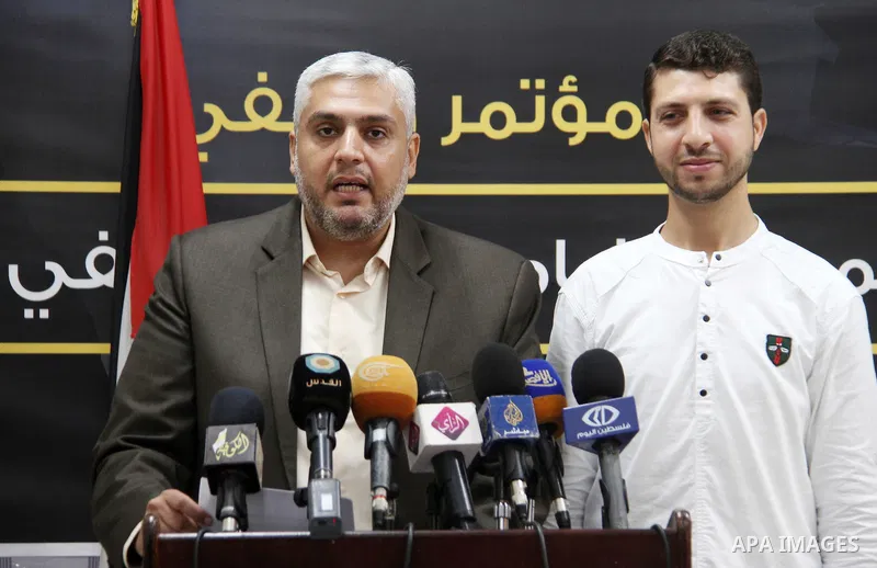 Chairman of the Governmental information office in Gaza Strip Salama Ma'ruf speaks during a press conference in Gaza city on September 26, 2018. Photo by Mahmoud Ajour