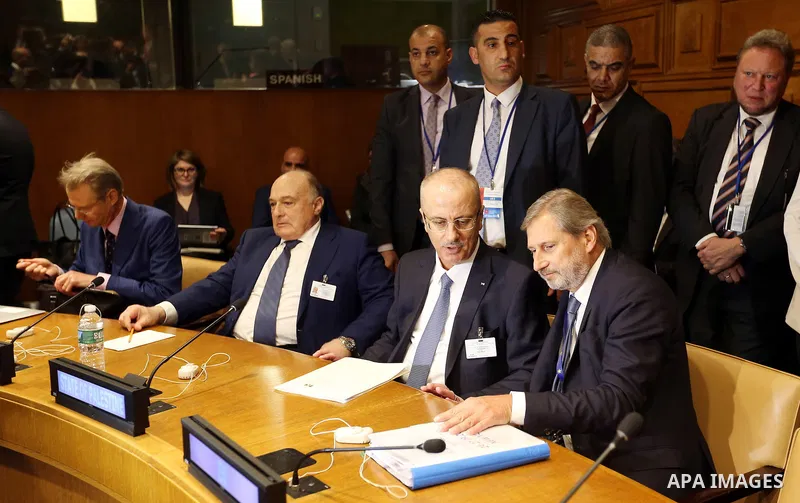 Palestinian Prime Minister Rami Hamdallah attends a meeting of the coordinating committee of assistance to donor countries at the United Nations Headquarters in New York, on September 27, 2018. Photo by Prime Minister Of...