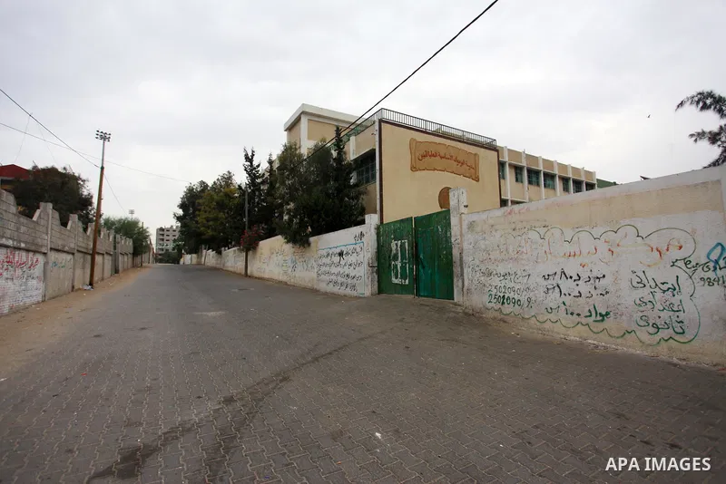 A picture taken on October 1, 2018 shows a closed school during a general strike against Israel's Nation State Law, in Gaza City. The recently-passed Israel's Nation State Law, declares that only Jews have the right of s...