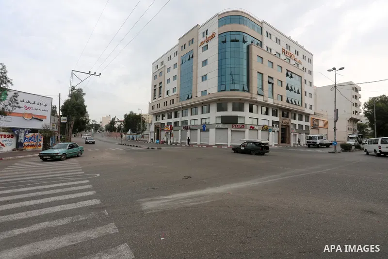 A picture taken on October 1, 2018 shows closed shops during a general strike against Israel's Nation State Law, in Gaza City. The recently-passed Israel's Nation State Law, declares that only Jews have the right of self...