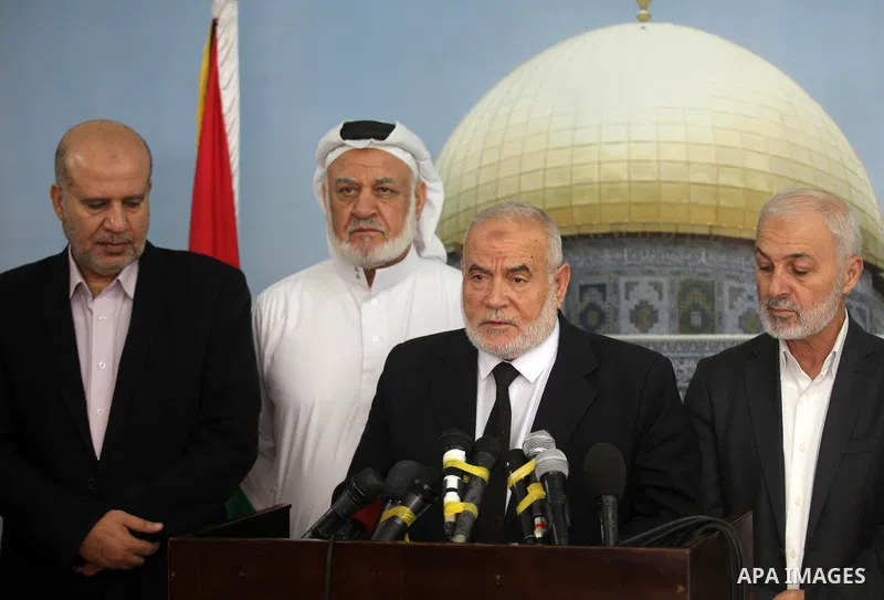 Deputy of the Legislative Council, Ahmed Bahar speaks during a press conference in Gaza city on October 28, 2018. Photo by Mahmoud Ajjour