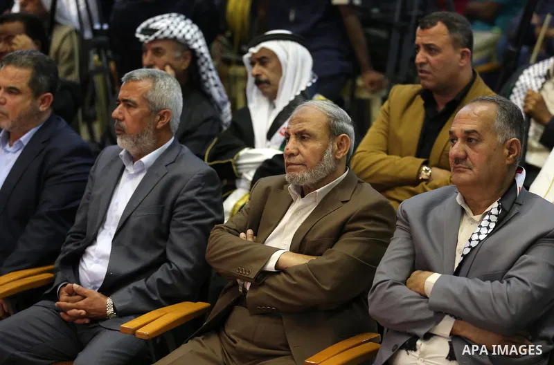 Palestinians attend a meeting about lift the sanctions, organized by Political and popular forces, in Gaza City on October 28, 2018. Photo by Ashraf Amra