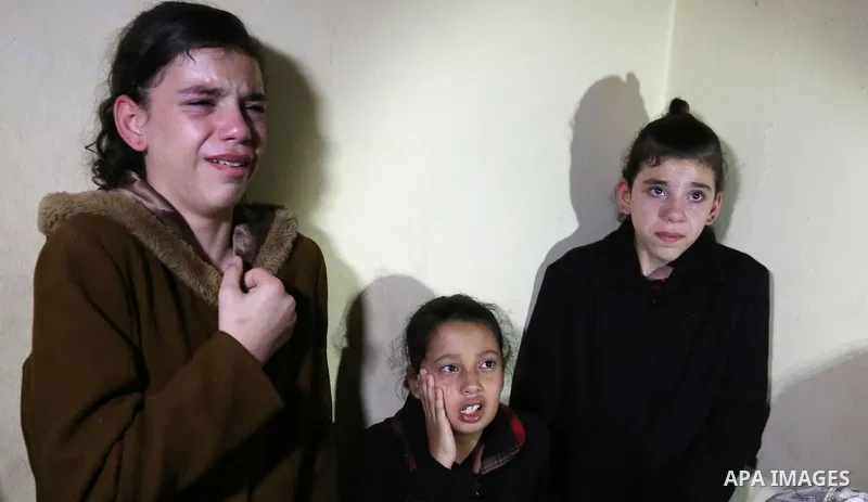 Relatives of Palestinian Mohammed abu Abada, 27, who was shot dead by Israeli forces during a demonstration against the Israeli blockade on Gaza Strip, along the Gaza sea barrier on the maritime border with Israel near K...