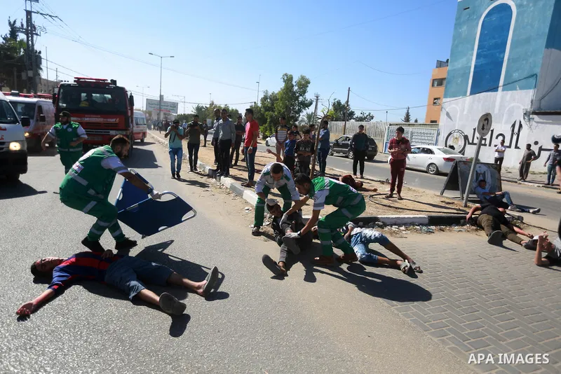 Palestinian policemen take part in a drill, organized by Ministry of Interior and National Security, in Gaza city on November 1, 2018. Photo by Atia Darwish