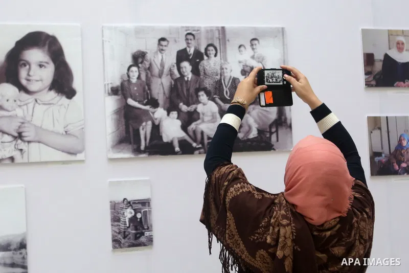 Palestinians attend an exhibition of life of Palestinians who were displaced in 1948 at an-Najah University in the West Bank city of Nablus on November 25, 2018. Photo by Shadi Hatem