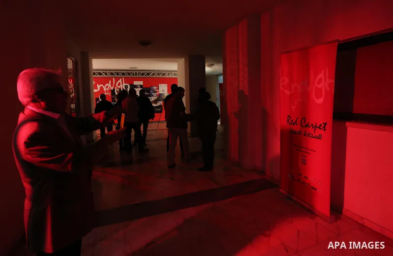 Palestinians attend 4th Annual Red Carpet Festival for Human Rights Films in Gaza City on November 26, 2018. The Red Carpet Festival is held in the Gaza Strip for the fourth year in a raw with the Hash-Tag of the festiva...