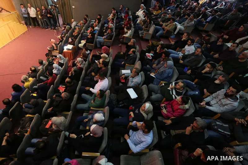 Palestinians attend 4th Annual Red Carpet Festival for Human Rights Films in Gaza City on November 26, 2018. The Red Carpet Festival is held in the Gaza Strip for the fourth year in a raw with the Hash-Tag of the festiva...