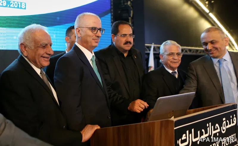 Palestinian Prime Minister Rami Hamdallah attends the launch event on Information Technology and Communications Twelfth ceremony, in the West Bank city of Ramallah, on November 29, 2018. Photo by Prime Minister Office