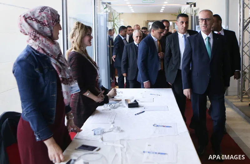 Palestinian Prime Minister Rami Hamdallah attends the launch event on Information Technology and Communications Twelfth ceremony, in the West Bank city of Ramallah, on November 29, 2018. Photo by Prime Minister Office
