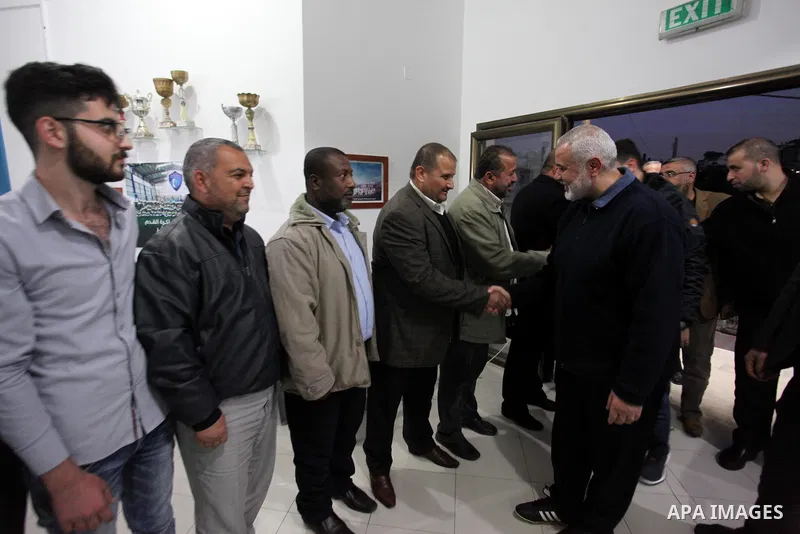 Chairman of the political bureau of the Hamas Palestinian Islamist movement, Ismail Haniyeh opens playground named "Emad al-Alami" the late Hamas senior leader in Gaza City on December 4, 2018. Photo by Mahmoud Ajjour