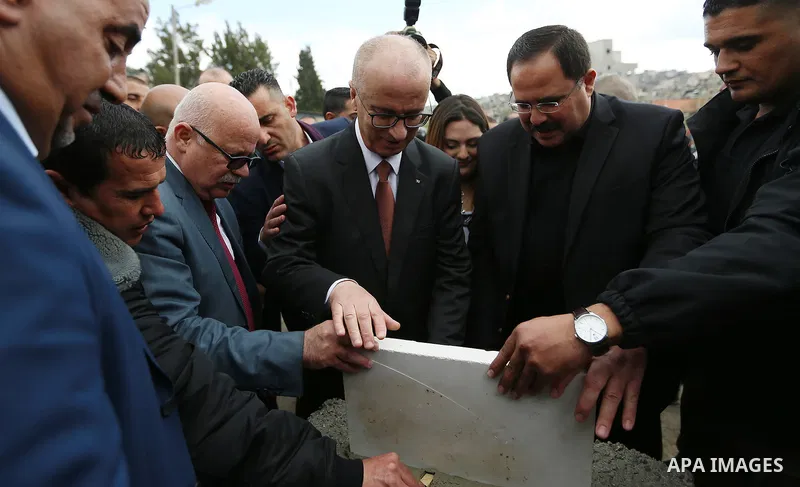 Palestinian Prime Minister Rami Hamdallah attends opening civil projects ceremony in the West Bank city of Tulkarm, February 9, 2019. Photo by Prime Minister Office