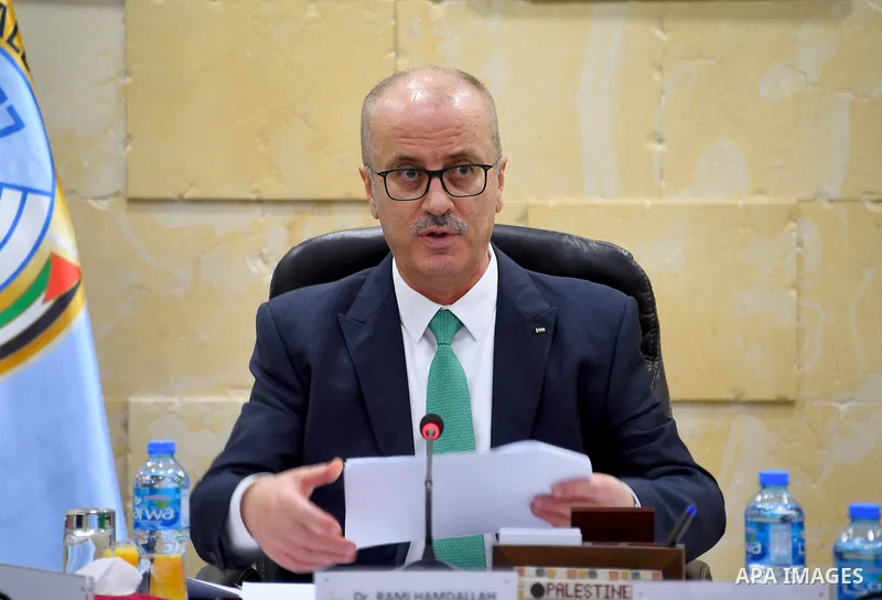 Palestinian Prime Minister, Rami Hamdallah attends the meeting of the latest developments in the reconstruction of the Gaza Strip, in the West Bank city of Ramallah, on February 28, 2019. Photo by Prime Minister Office