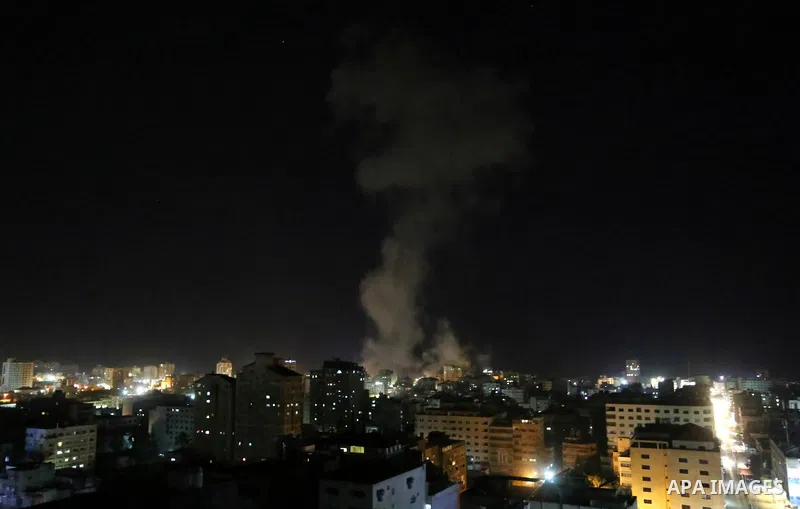 Smoke is seen rising following an Israeli air strike on Gaza city, March 25, 2019. Israel launched air strikes in the Gaza Strip on Monday after a rocket attack near Tel Aviv wounded seven people, prompting Prime Ministe...