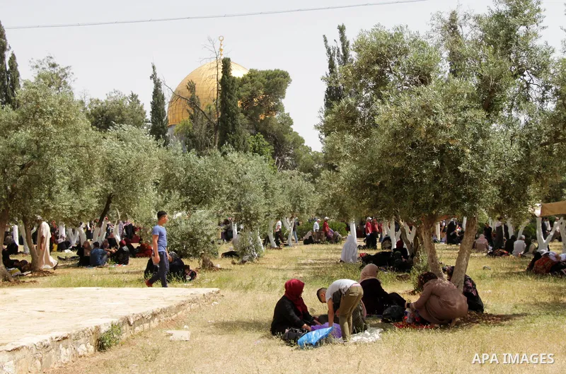 Palestinian Muslim worshipers attend Friday prayers durig the holy fasting month of Ramadan at al-Aqsa mosque compund, in Jerusalem's Old city, May 17, 2019. Photo by Ayat Arqawy
