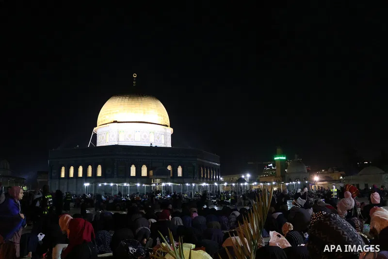 Palestinian Muslim worshipers attend the night prayer known as 'Taraweeh' at al-Aqsa a mosque, during the Muslims holy month of Ramadan, in Jerusalem's Old city on May 17, 2019. Muslims around the world celebrate the hol...