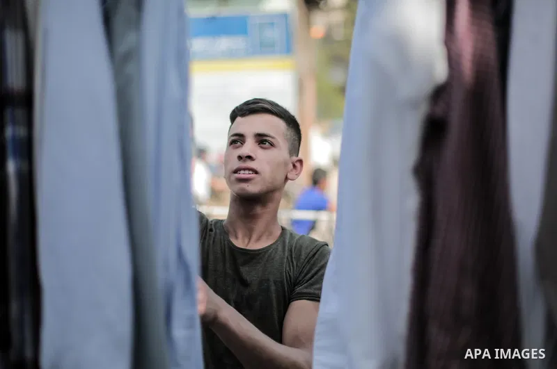 A picture taken on May 30, 2019, shows Palestinian vendors display second hand goods at a public market in Gaza city. Due to the current economic situation in Gaza Strip, many of the Palestinians resort to meet their nee...