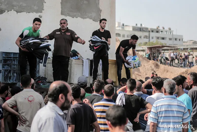 A picture taken on May 30, 2019, shows Palestinian vendors display second hand goods at a public market in Gaza city. Due to the current economic situation in Gaza Strip, many of the Palestinians resort to meet their nee...