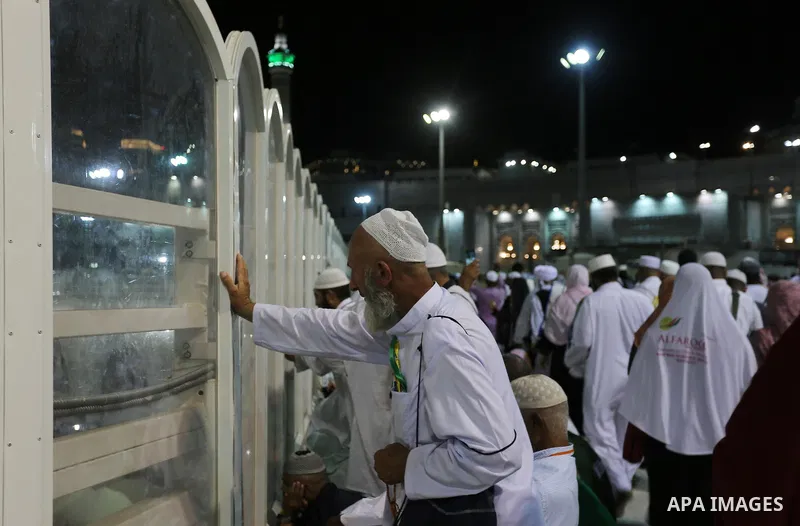 Muslim pilgrims pray around the holy Kaaba at the Grand Mosque, during the annual hajj pilgrimage in Mecca July 27, 2019. According to the Muslims holy book the Koran, the Kaaba was built by Abraham and his son Ismael, a...
