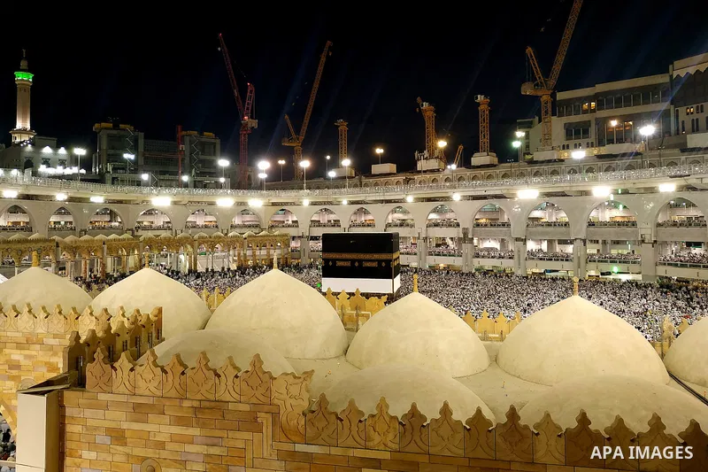 Muslim pilgrims pray around the holy Kaaba at the Grand Mosque, during the annual hajj pilgrimage in Mecca July 29, 2019. According to the Muslims holy book the Koran, the Kaaba was built by Abraham and his son Ismael, a...