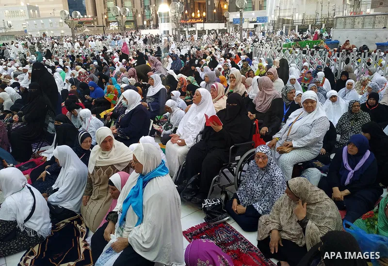 Muslim pilgrims pray around the holy Kaaba at the Grand Mosque, during the annual hajj pilgrimage in Mecca July 31, 2019. According to the Muslims holy book the Koran, the Kaaba was built by Abraham and his son Ismael, a...