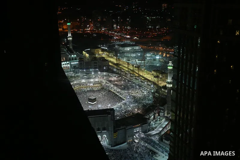 Muslim Pilgrims gather around the Kaaba, Islam's holiest shrine, during the annual hajj pilgrimage at the Grand Mosque in the Saudi city of Mecca, August 01, 2019. Photo by Ashraf Amra