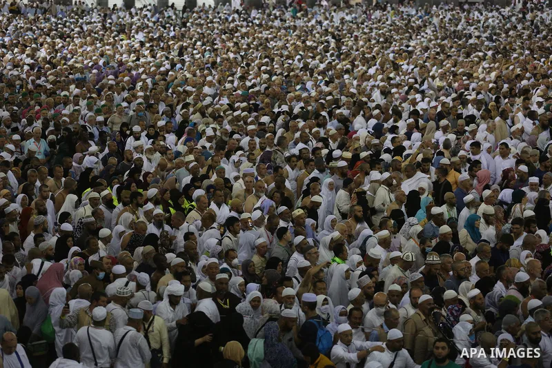 Muslim Pilgrims gather around the Kaaba, Islam's holiest shrine, during the annual hajj pilgrimage at the Grand Mosque in the Saudi city of Mecca, August 01, 2019. Photo by Ashraf Amra