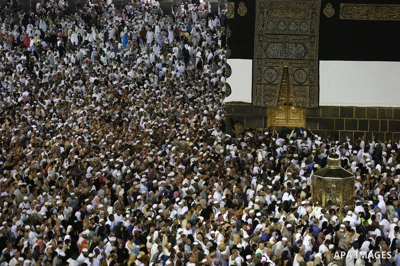 A Muslim pilgrim prays at Mount Al-Noor during the annual haj pilgrimage in Mecca, on August 6, 2019. Mount Al-Noor houses Ghar-E-Hira or Hira cave, where Prophet Mohammad is said to have spent a great deal of time in th...