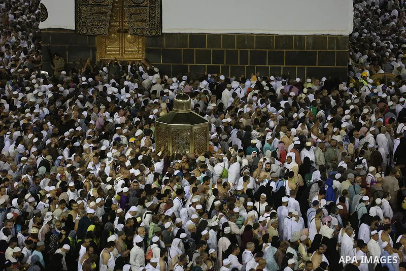 A Muslim pilgrim prays at Mount Al-Noor during the annual haj pilgrimage in Mecca, on August 6, 2019. Mount Al-Noor houses Ghar-E-Hira or Hira cave, where Prophet Mohammad is said to have spent a great deal of time in th...