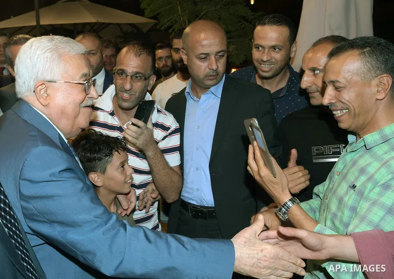 Palestinian President Mahmoud Abbas in inspection tour, in the West Bank city of Ramallah, August 08, 2019. Photo by Thaer Ganaim