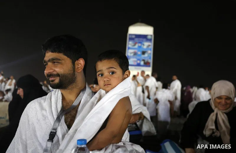 Muslim pilgrims pray on Mount Arafat, as Jabal al-Rahma near Mecca, as they take part in one of the Hajj rituals southeast of the Saudi holy city of Mecca on August 10, 2019. Arafat is the site where Muslims believe the...