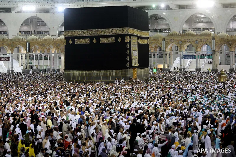 Muslim pilgrims pray around the holy Kaaba at the Grand Mosque, during the annual Hajj pilgrimage in Mecca, on August 14, 2019. According to the Muslims holy book the Koran, the Kaaba was built by Abraham and his son Ism...