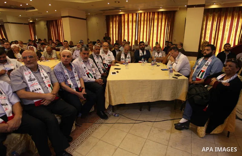 Palestinians attend the national meeting coming out of Oslo in Gaza City, on September 17, 2019. Photo by Mahmoud Ajjour