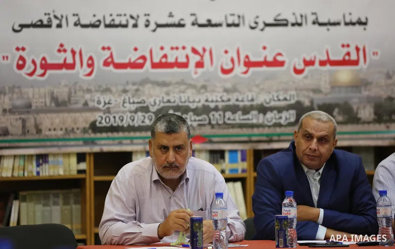 Palestinians attend a seminar marking 19th anniversary of the so-called Al-Aqsa uprising or 'Second Intifada', in Gaza city on September 29, 2019. Photo by Ashraf Amra