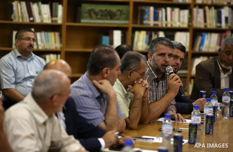 Palestinians attend a seminar marking 19th anniversary of the so-called Al-Aqsa uprising or 'Second Intifada', in Gaza city on September 29, 2019. Photo by Ashraf Amra