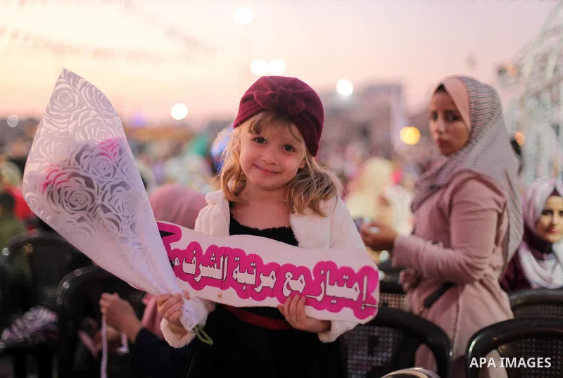 Palestinian students attend their graduation ceremony at al-Azhar University in Gaza city on October 31, 2019. Photo by Mahmoud Ajjour