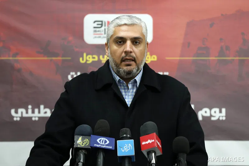Head of the government media office, Salama Maarouf speaks during a press conference in Gaza City on December 10, 2019. Photo by Mahmoud Ajjour