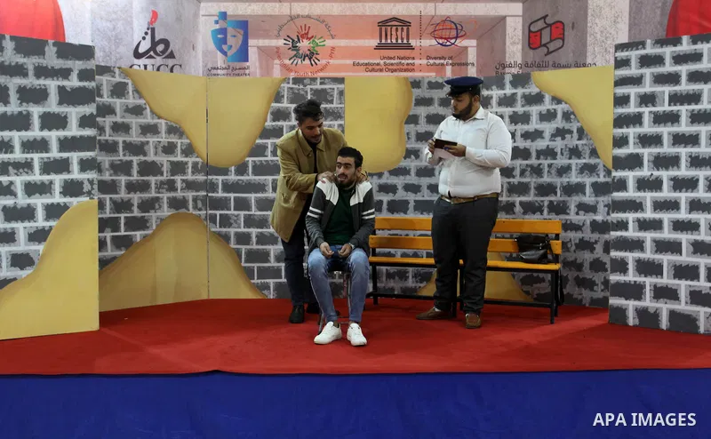 Palestinians attend a social Media events, on the occasion of International Human Rights Day, in Gaza City on December 10, 2019. Photo by Mahmoud Ajjour