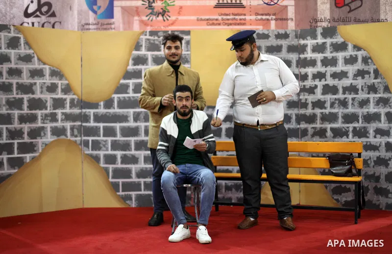 Palestinians attend a social Media events, on the occasion of International Human Rights Day, in Gaza City on December 10, 2019. Photo by Mahmoud Ajjour