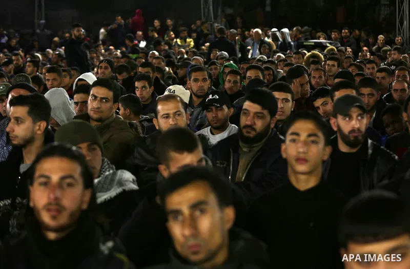 Palestinian supporters of the Islamic Jihad movment attend a festival to honor martyrs in the northern Gaza Strip, on December 14 2019. Photo by Ashraf Amra