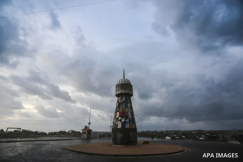A general view shows the sea port, during a storm day, on January 08, 2020. Photo by Ashraf Amra
