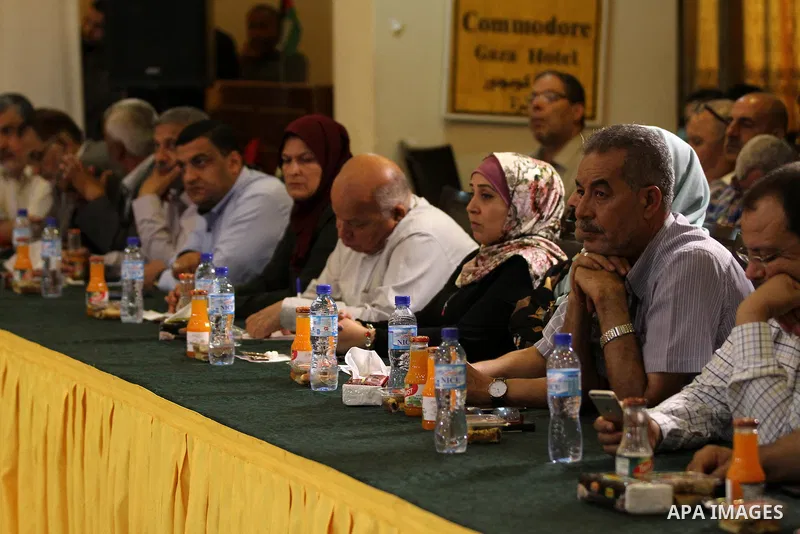 Palestinian members of the National and Islamic forces attend a national meeting against Israel's plan to annex parts of the occupied territory and against US President Donald Trump's Century Deal "expected peace plan",...