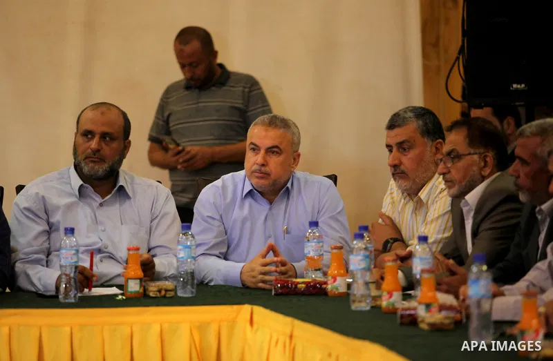 Palestinian members of the National and Islamic forces attend a national meeting against Israel's plan to annex parts of the occupied territory and against US President Donald Trump's Century Deal "expected peace plan",...
