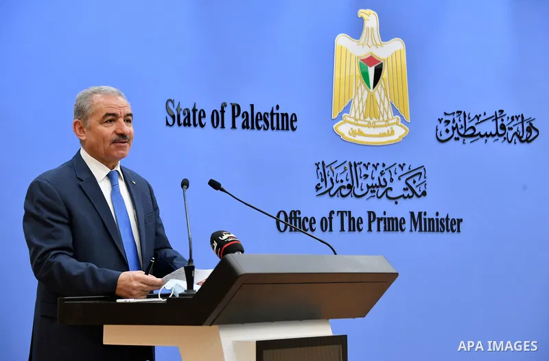 Palestinian Prime Minister Mohammed Ishtayeh chairs a meeting of the Council of Ministers, in the West Bank city of Ramallah, on June 29, 2019. Photo by Prime Minister Office