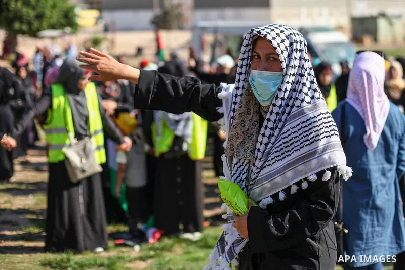 Palestinian supporters of the Fatah movement take part in a demonstration against Israel's West Bank annexation plans, in Gaza City on July 1, 2020. Israel's Prime Minister Benjamin Netanyahu, emboldened by the US Mideas...