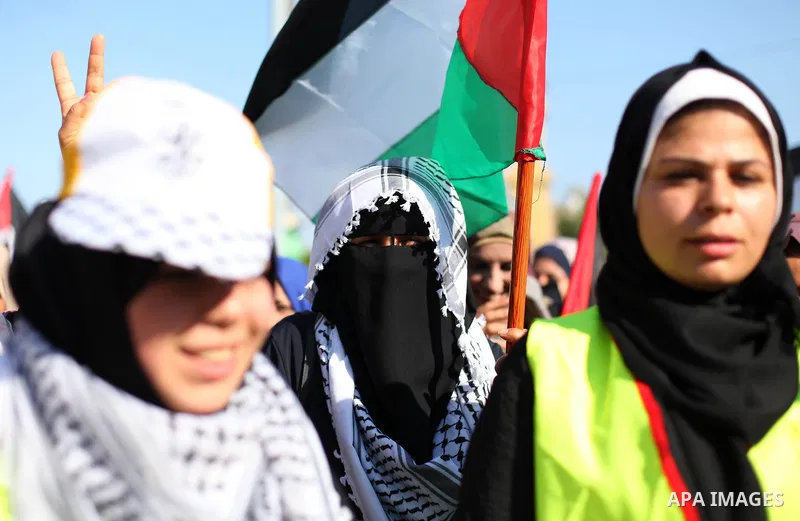 Palestinian supporters of the Fatah movement take part in a demonstration against Israel's West Bank annexation plans, in Gaza City on July 1, 2020. Israel's Prime Minister Benjamin Netanyahu, emboldened by the US Mideas...