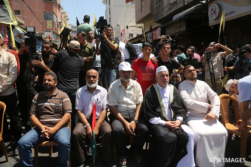Palestinians take part in a protest against the United Arab Emirates' deal with Israel to normalise relations, in Gaza City August 14, 2020. Photo by Ashraf Amra